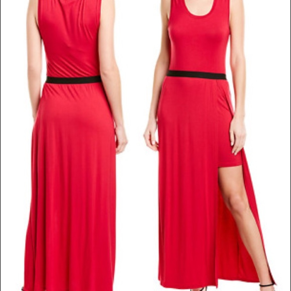 BCBGMaxazria Red Twofer Maxi Dress “M” MSRP $150